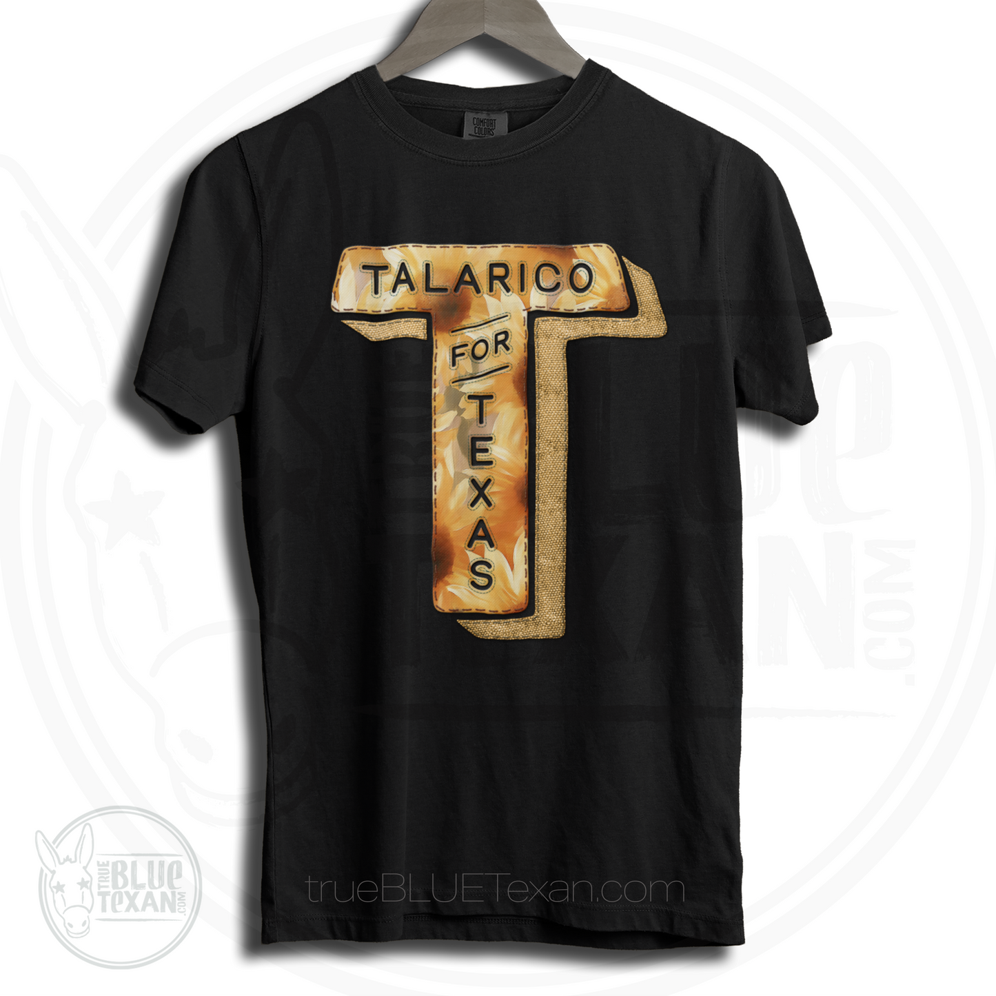 Talarico for Texas | Faux Sunflower Embroidery | Premium Unisex Comfort Colors T Shirt