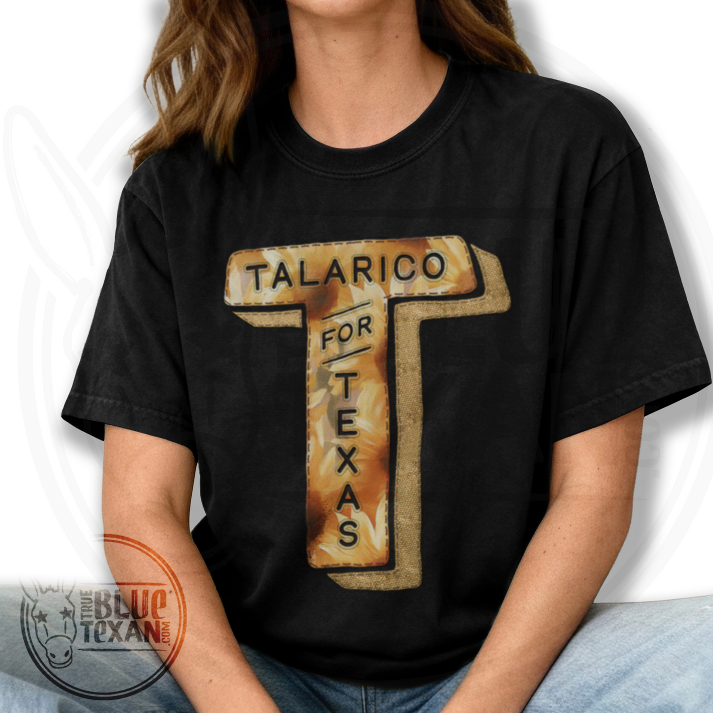 Talarico for Texas | Faux Sunflower Embroidery | Premium Unisex Comfort Colors T Shirt
