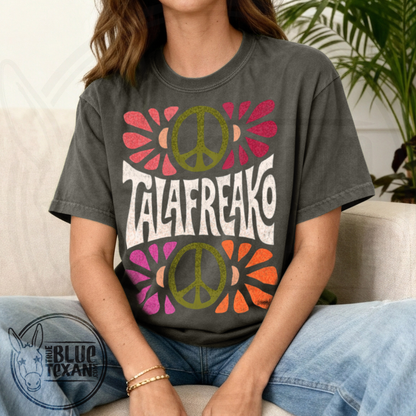 Talafreako Retro Floral Peace | Comfort Colors Tee