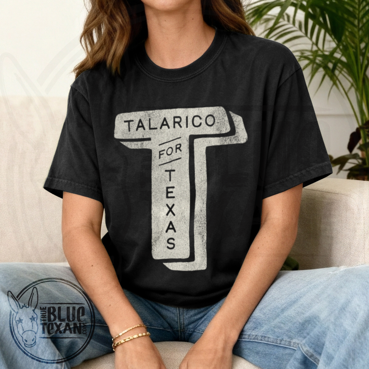 Talarico for Texas Distressed T Logo | Comfort Colors Tee