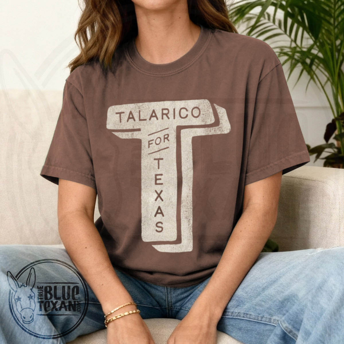 Talarico for Texas Distressed T Logo | Comfort Colors Tee