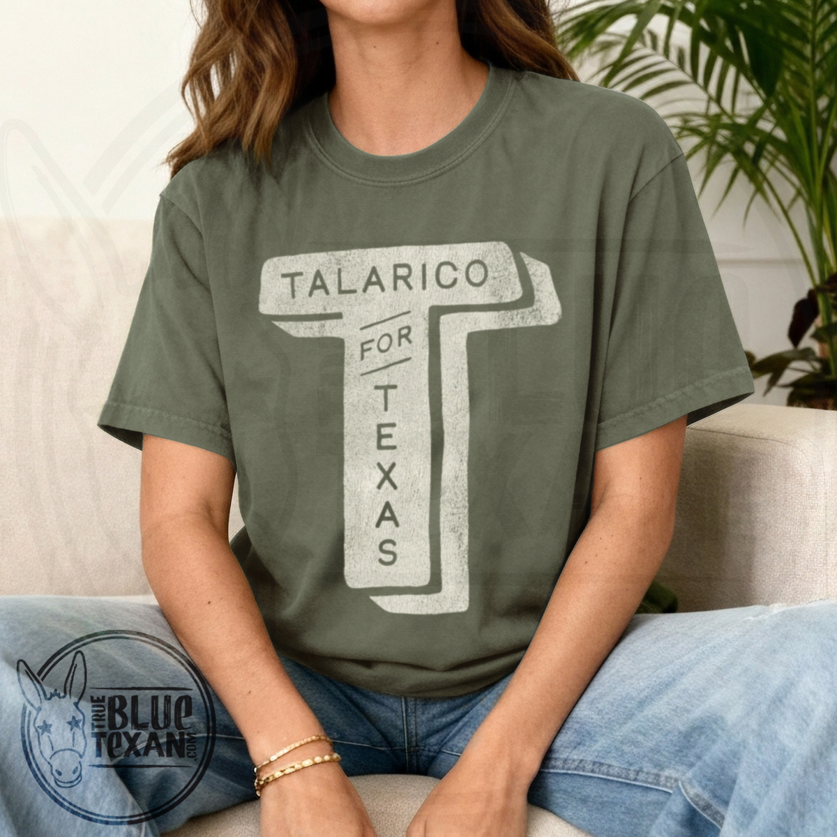 Talarico for Texas Distressed T Logo | Comfort Colors Tee