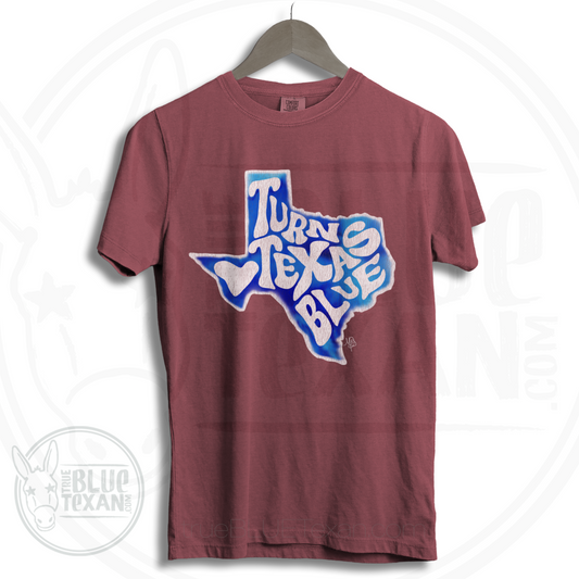 Turn Texas Blue Vintage Style Original Design | Premium Comfort Colors Unisex Heavyweight T Shirt