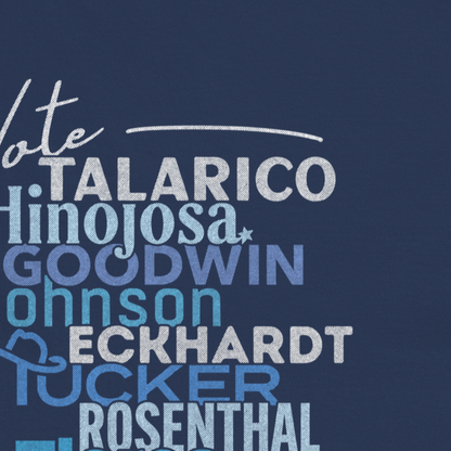 Texas Democratic Slate | Back Print w Pocket Mini | Comfort Colors Premium TShirt