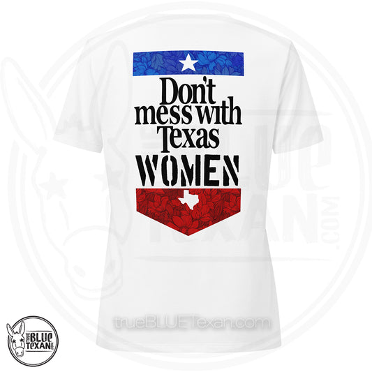 "Don't mess with Texas Women" floral stencil Comfort Colors Tshirt - Women's Rights, Gilead, Resist, Texas Democrats Liberal Leftist Progressive - Nicole Collier, Jasmine Crockett, Gina Hinajosa, Jolanda Jones, Ann Johnson, Governor Ann Richards. All apparel orders ship for $5 flat rate. FREE SHIPPING on decals, stickers and car freshies.
