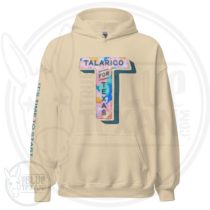 Talarico for Texas w/ Arm Quote | Faux Floral Applique | Unisex Hoodie