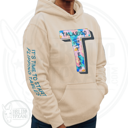 Talarico for Texas w/ Arm Quote | Faux Floral Applique | Unisex Hoodie