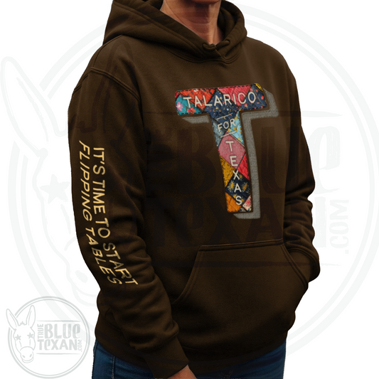 Talarico for Texas w/ Arm Quote | Faux Quilted Applique | Unisex Hoodie