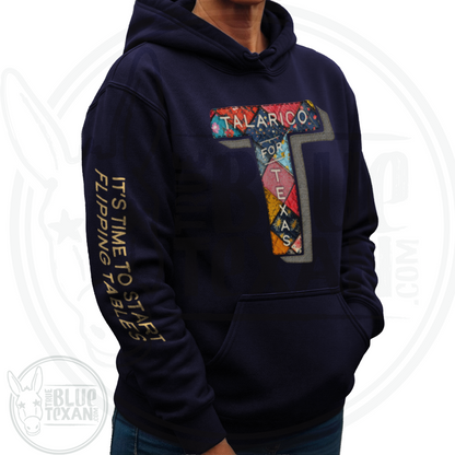 Talarico for Texas w/ Arm Quote | Faux Quilted Applique | Unisex Hoodie