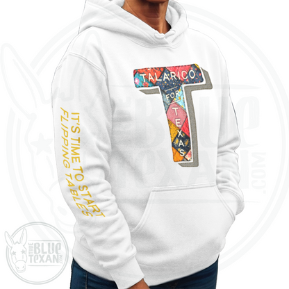 Talarico for Texas w/ Arm Quote | Faux Quilted Applique | Unisex Hoodie