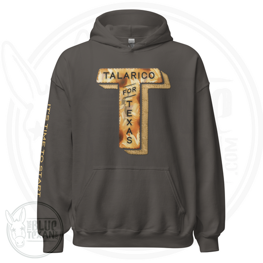 Talarico for Texas w/ Arm Quote | Faux Sunflower Applique | Unisex Hoodie