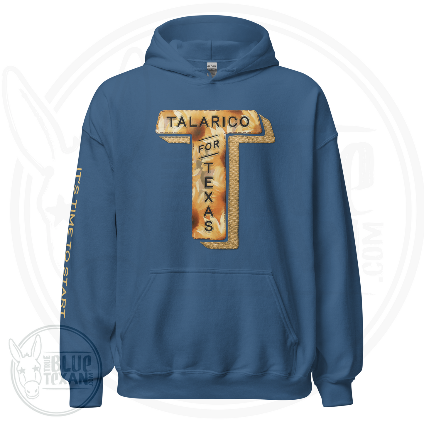 Talarico for Texas w/ Arm Quote | Faux Sunflower Applique | Unisex Hoodie