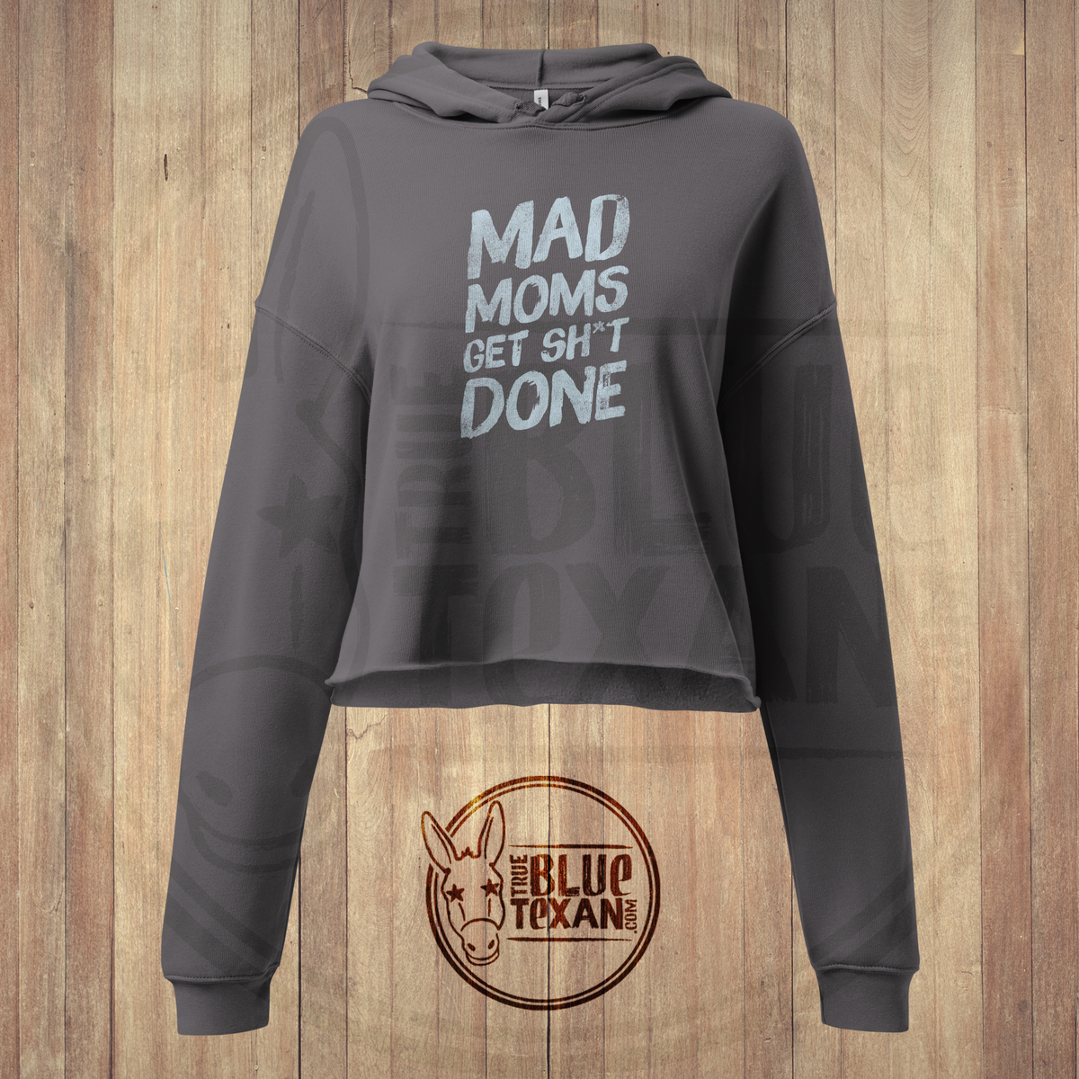 Mad Moms Get Shit Done | Front Only | Premium Cropped Hoodie
