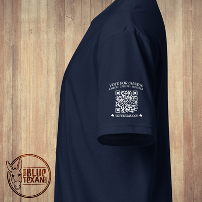 Texas Democratic Slate | Back Print w/ QR Code | Unisex Fine Jersey TShirt