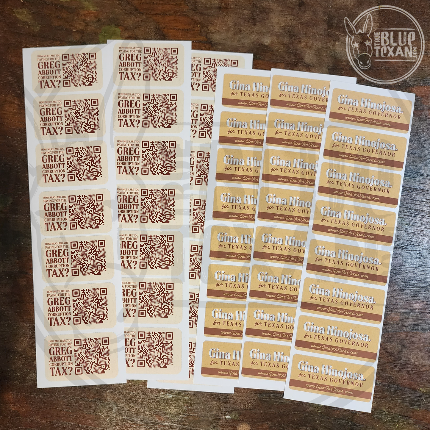 Slap the Streets! Gina Hinojosa for Texas Governor Vinyl Sticker Sets
