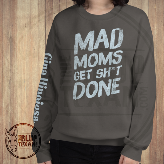 Mad Moms Get Shit Done w/ Gina Arm | Charcoal | Unisex Crewneck Sweatshirt