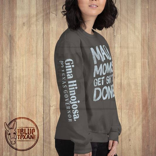 Mad Moms Get Shit Done w/ Gina Arm | Charcoal | Unisex Crewneck Sweatshirt