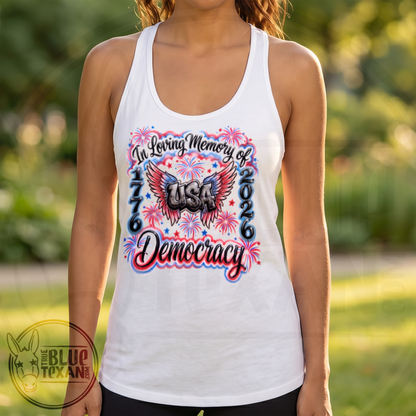 In Loving Memory of Democracy | Women's Racerback Tank