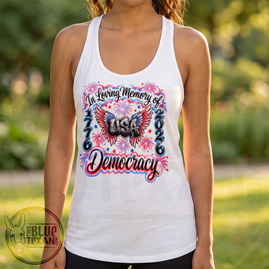 In Loving Memory of Democracy | Women's Racerback Tank
