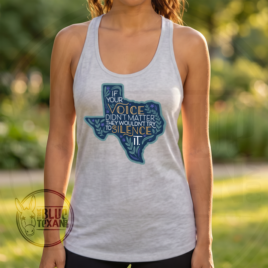Your Voice Matters | Women’s Fitted Racerback Tank Top