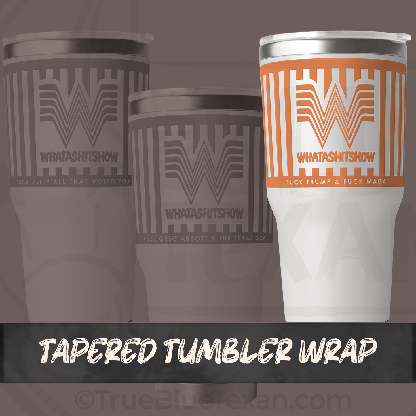 WHATASHITSHOW Tumbler Wrap & Mini Decals | Whataburger Inspired | UV Printed