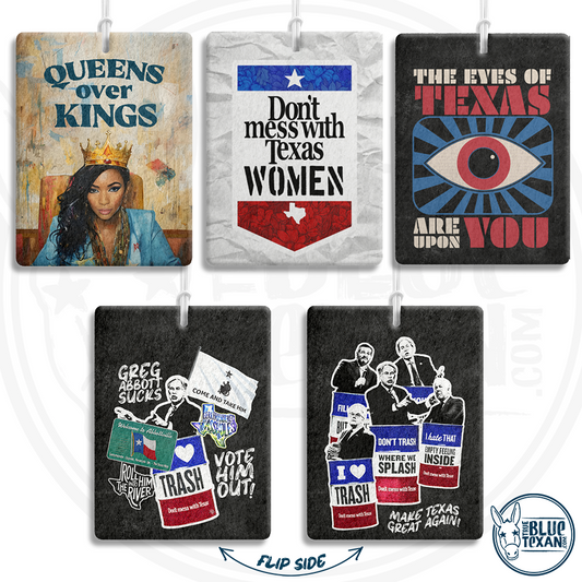 Buy 2 Get 1 FREE Liberal Texas Democrats Air Fresheners  | FREE SHIPPING | Great Gift for mom or dad | Jasmine Crockett, Don't Mess with Texas Women, The Eyes of Texas are Upon You 1984, Fuck Greg Abbot, Greg Abbott Sucks, Vote the Texas GOP out